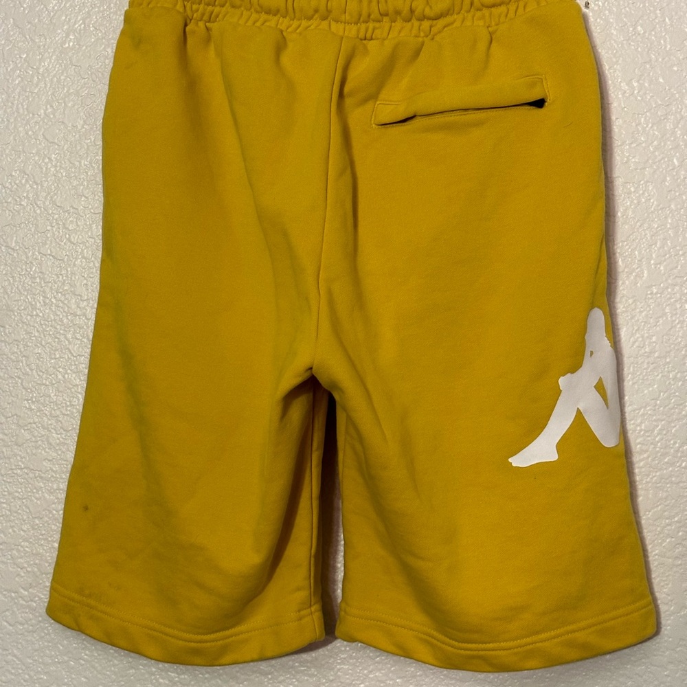 KAPPA Shorts Sweatsuit Knit size Large Bright Yellow Elastic Waist Drawstring - Picture 2 of 14